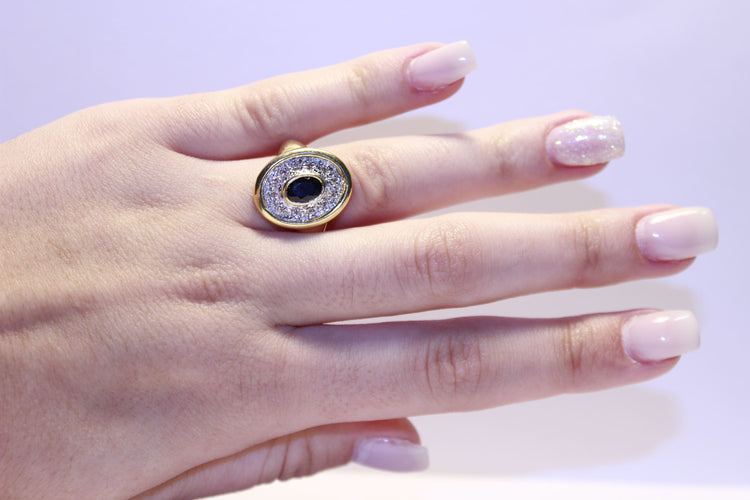 Bague 53 Bague Diamants et Saphir 58 Facettes