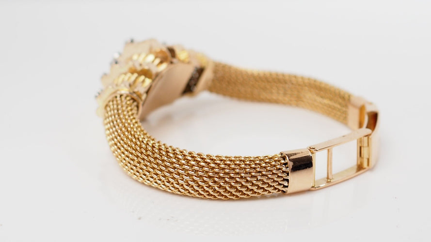 Bracelet 15.5/17cm Bracelet vintage en or jaune et diamants 58 Facettes 32442