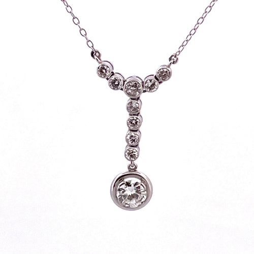 Collier Collier ancien en platine et diamants 58 Facettes
