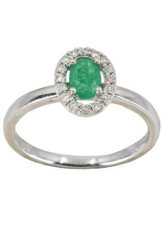 Bague 54 BAGUE MODERNE ÉMERAUDE ET DIAMANTS 58 Facettes 050941