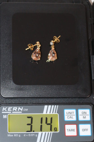 Boucles d'oreilles Boucles d'oreilles morganites et diamants 58 Facettes 475