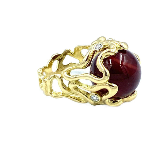 Bague Gilbert Albert. Bague or jaune et diamants 58 Facettes