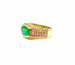 Bague Bague or jaune émeraude ovale et diamants 58 Facettes