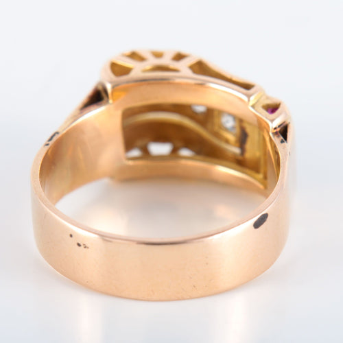 Bague 55 Bague Tank asymétrique 58 Facettes 8391