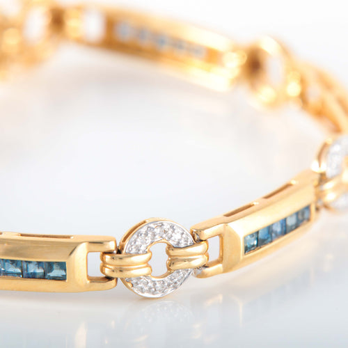 Bracelet BRACELET OR JAUNE SAPHIRS ET DIAMANTS 58 Facettes LP 2140