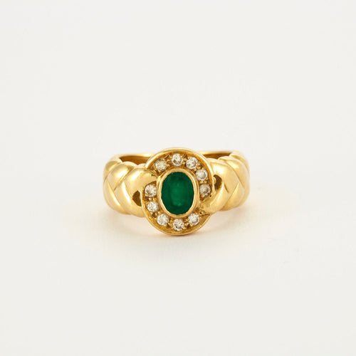 Bague 52.5 Bague Marquise Emeraude Diamants 58 Facettes