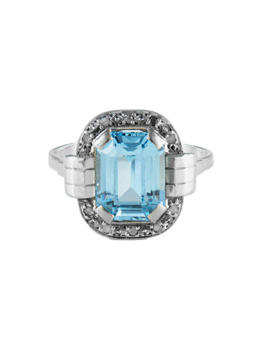 Bague 59 Bague Art Déco Or Blanc Platine 58 Facettes
