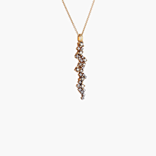 Collier Collier or jaune, diamants bruns et blancs 58 Facettes P1L14