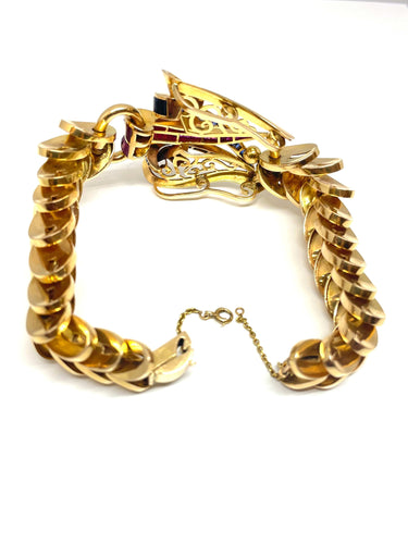 Bracelet Bracelet maille serpent articulé pierres de synthèse 58 Facettes