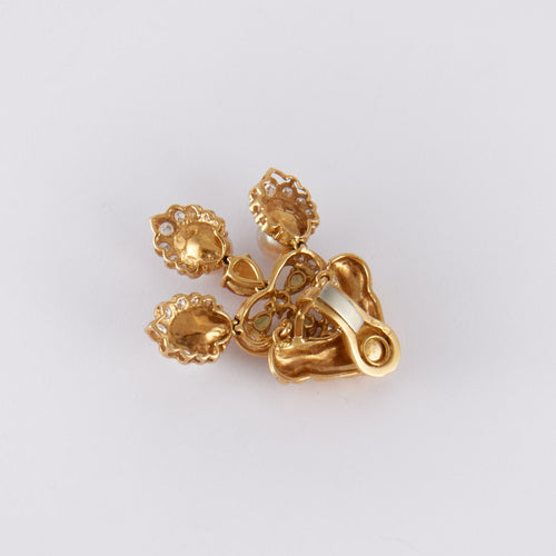 Boucles d'oreilles Clips d'oreilles "Chandelier" en or jaune 58 Facettes