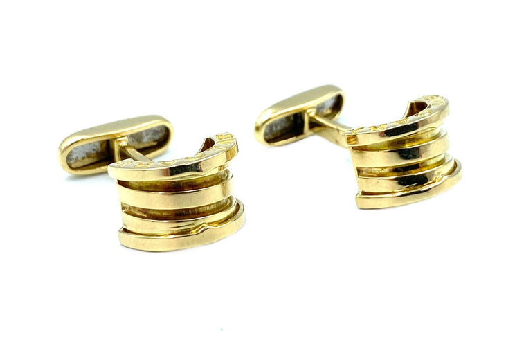 Boutons de manchette BVLGARI. Collection BZero1, boutons de manchette or jaune 58 Facettes