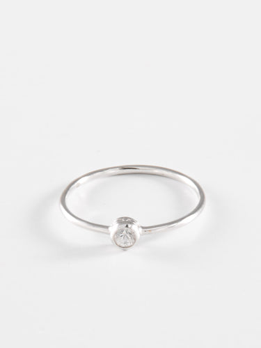 50 Bague Solitaire Saphir Blanc et Or Blanc 58 Facettes