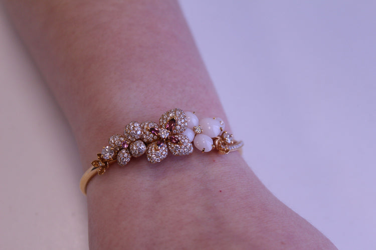 Bracelet CHAUMET - Bracelet Hortensia opale, diamants, tourmaline 58 Facettes 082482