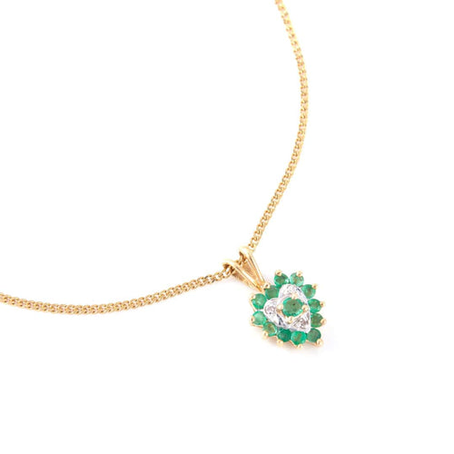 Collier Collier coeur émeraudes or jaune 58 Facettes 2788