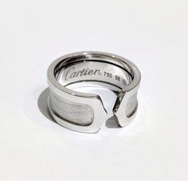 Bague 58 Bague or blanc Cartier "double C" 58 Facettes 1-767/8