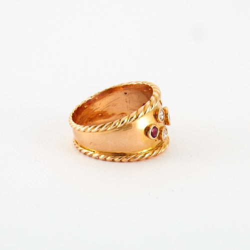 Bague 61 Bague en Or jaune & diamants 58 Facettes
