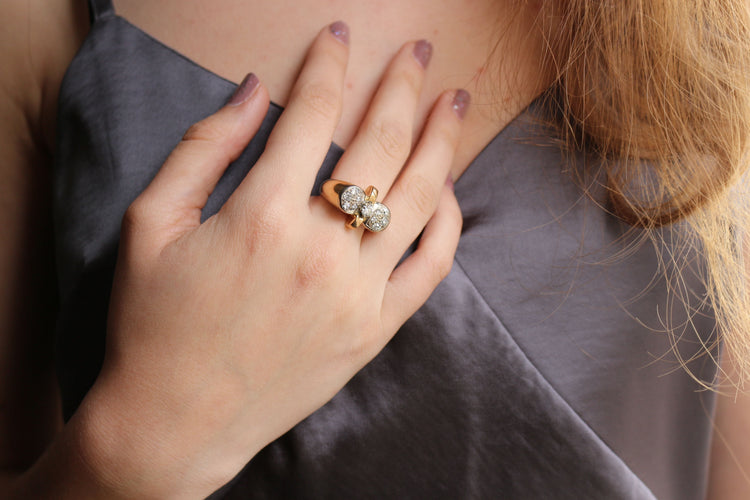 Bague 53 Bague Rétro Noeud 1940 58 Facettes 463