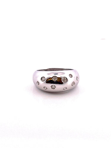 Bague 57 Bague jonc or blanc 10 diamants 58 Facettes