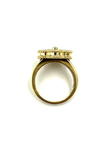 Bague 50 VAN CLEEF & ARPELS. Bague Alhambra vintage or, nacre et diamant 58 Facettes