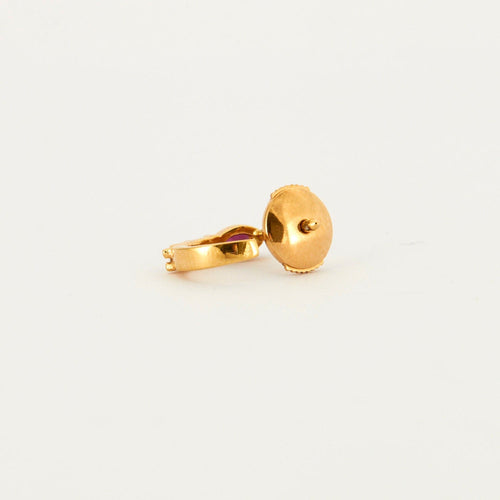 Boucles d'oreilles Demi-créoles or jaune rubis et diamants 58 Facettes