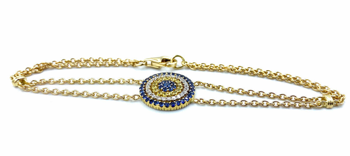 Bracelet ADLER. Bracelet or saphirs et diamants 58 Facettes