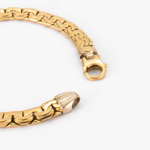 Bracelet Bracelet Maille plate tressée en Or jaune 58 Facettes EL4