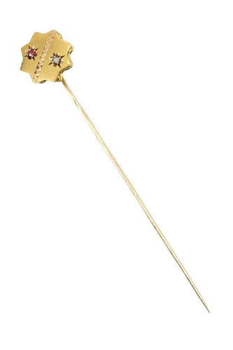 Broche ÉPINGLE ANCIENNE RUBIS ET DIAMANT 58 Facettes 050901