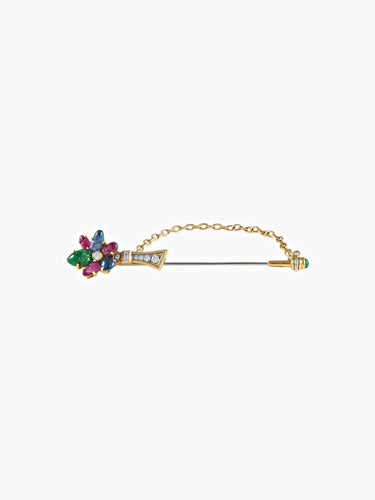Broche Epingle de cravate Fleur 58 Facettes