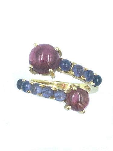 Bague BUCHERER. Bague Toi & Moi iolites et tourmalines 58 Facettes