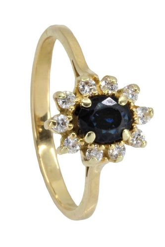 Bague 51 BAGUE MARGUERITE SAPHIR ET DIAMANTS 58 Facettes 054321