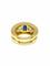 Bague Bague or jaune saphir ovale et diamants baguettes 58 Facettes