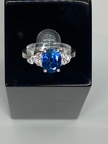 Bague Bague de fiançailles en or, saphir, diamants 58 Facettes