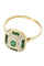 Bague 57 BAGUE STYLE ART-DÉCO EMERAUDES ET DIAMANTS 58 Facettes 042311