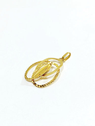 Pendentif Pendentif cercles entrelacés en or jaune 58 Facettes