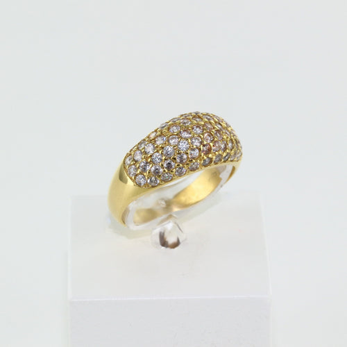 Bague Bague boule pavage en or jaune 58 Facettes