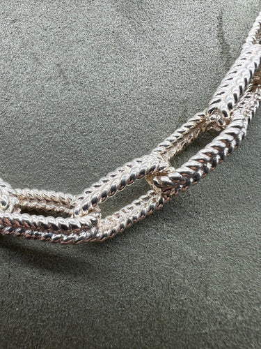 Collier Collier chaîne mailles tressées argent 58 Facettes 653119