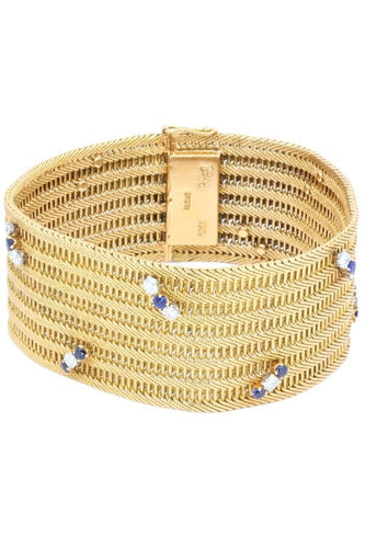 Bracelet BRACELET TRESSÉ ANNÉES 60' SAPHIRS ET DIAMANTS 58 Facettes 042411
