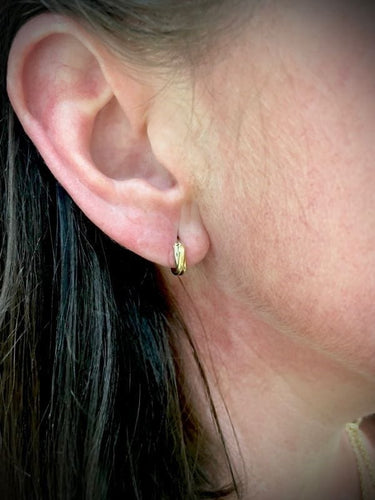 Boucles d'oreilles DEMI CRÉOLES 3 ORS 58 Facettes 052921