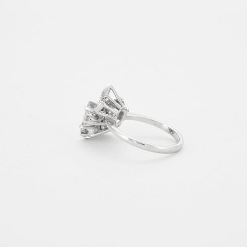 Bague 54.5 Bague Ancienne Or blanc Diamants 58 Facettes