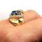 Bague 57 Bague or jaune diamants et saphirs 58 Facettes 3817
