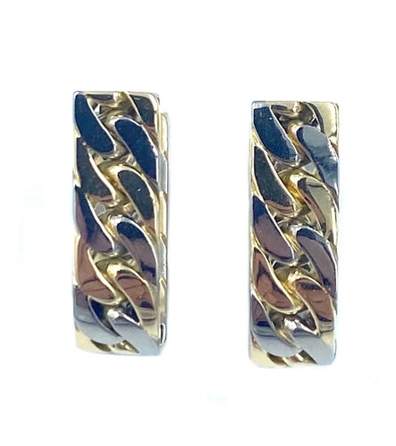 Boutons de manchette HERMÈS. Paire de boutons de manchette 2 ors 58 Facettes