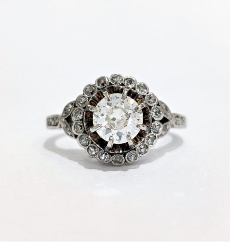 Bague 51 Bague marguerite ancienne diamants 58 Facettes 1-728/3