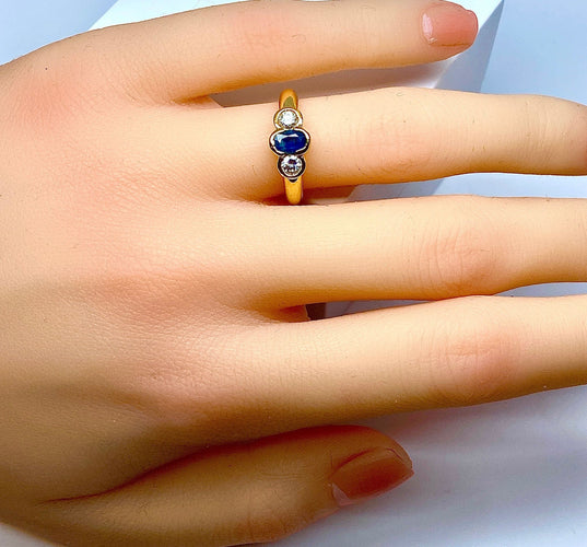 Bague 50 Bague saphir et diamants 58 Facettes AB163