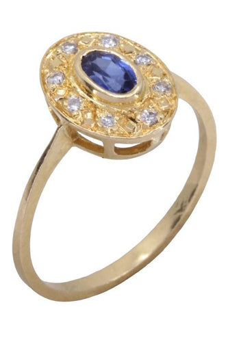 Bague 54 Bague marguerite saphir et diamants 58 Facettes 079361