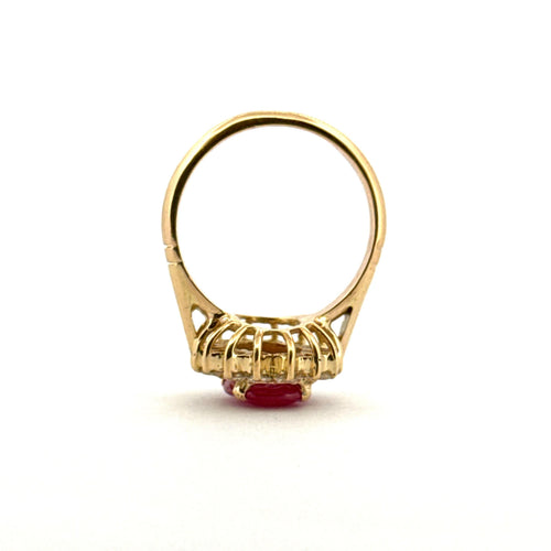 Bague 55 Bague Pompadour Or jaune Rubis Diamants 58 Facettes