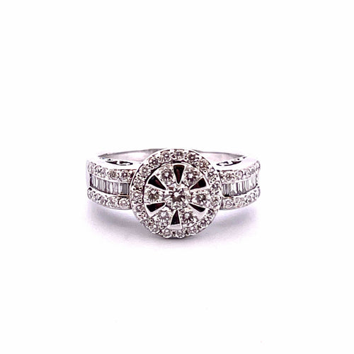 Bague Bague Or blanc Diamants 58 Facettes