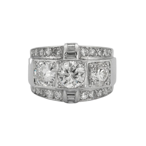 Bague 53 Bague Art Déco Diamants 58 Facettes