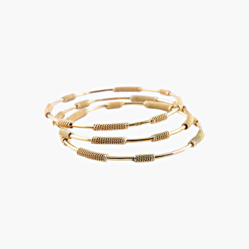 Bracelet Trois Bracelets Jonc OR Jaune 58 Facettes