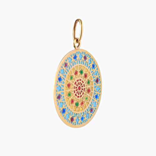 Pendentif Médaille Vitrail Cathédrale 58 Facettes
