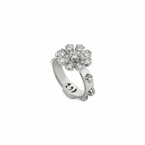 Bague 55 GUCCI - BAGUE FLORA OR BLANC 58 Facettes YBC581843001015